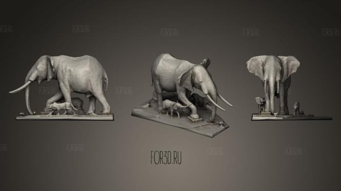 Слон 3d stl модель для ЧПУ
